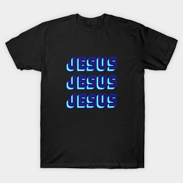 Cool Retro Neon Jesus Christ Christian Catholic Religious T-Shirt by Marham19